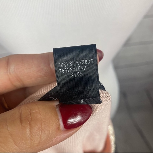 silx by August Silk 17.5" sleeve light pink with pearl buttons cardigan… - Picture 7 of 8